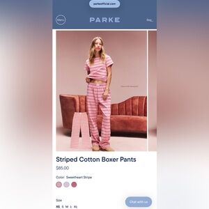 PARKE Striped Cotton Boxer Pants Valentine’s Day Drop